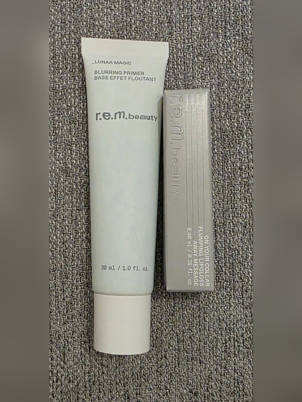 r.e.m. beauty Lunar Magic Blurring Primer And Away Message Lip Plumping Lipgloss